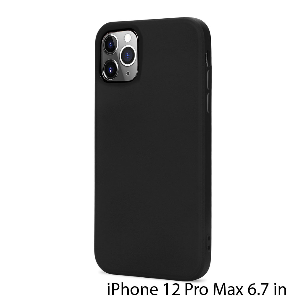 Slim Pro Silicone Full Corner Protection Case for iPHONE 12 Pro Max 6.7 inch (Black)